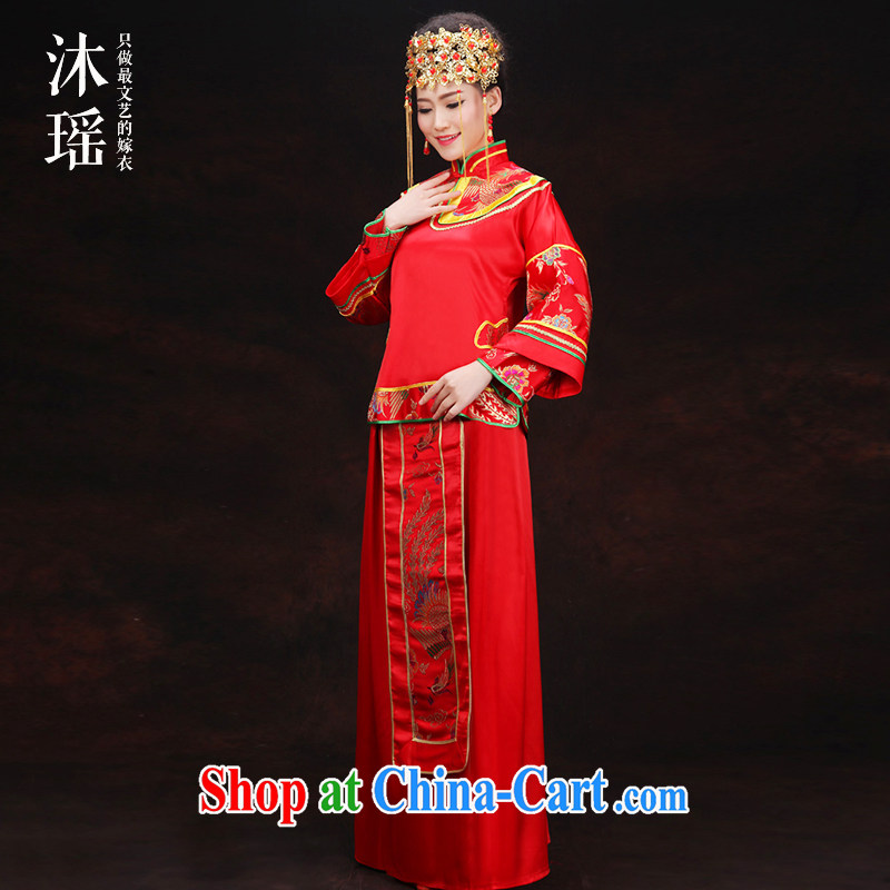Mu Yao 2015 new show reel Kit 2 piece set long-sleeved clothes toasting bride before summer Grand Prix lightweight and comfortable pregnant women the Code Red dragon of Chinese minimalist-soo and suitable for summer XL chest of more than 102, Mu Yao, shop