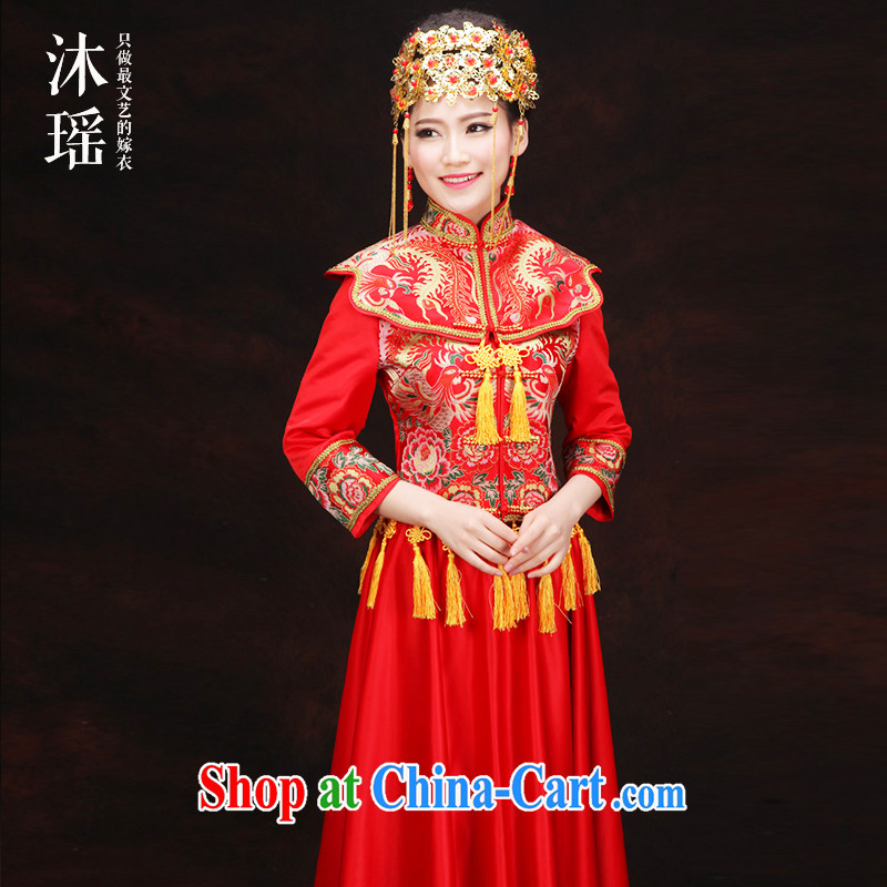 Mu Yao 2015 new show reel Kit 2 piece set long-sleeved clothes toasting bride hi service Phoenix summer dresses and go out the door Chinese wedding costumes red red XL chest of more than 102, Mu Yao, shopping on the Internet