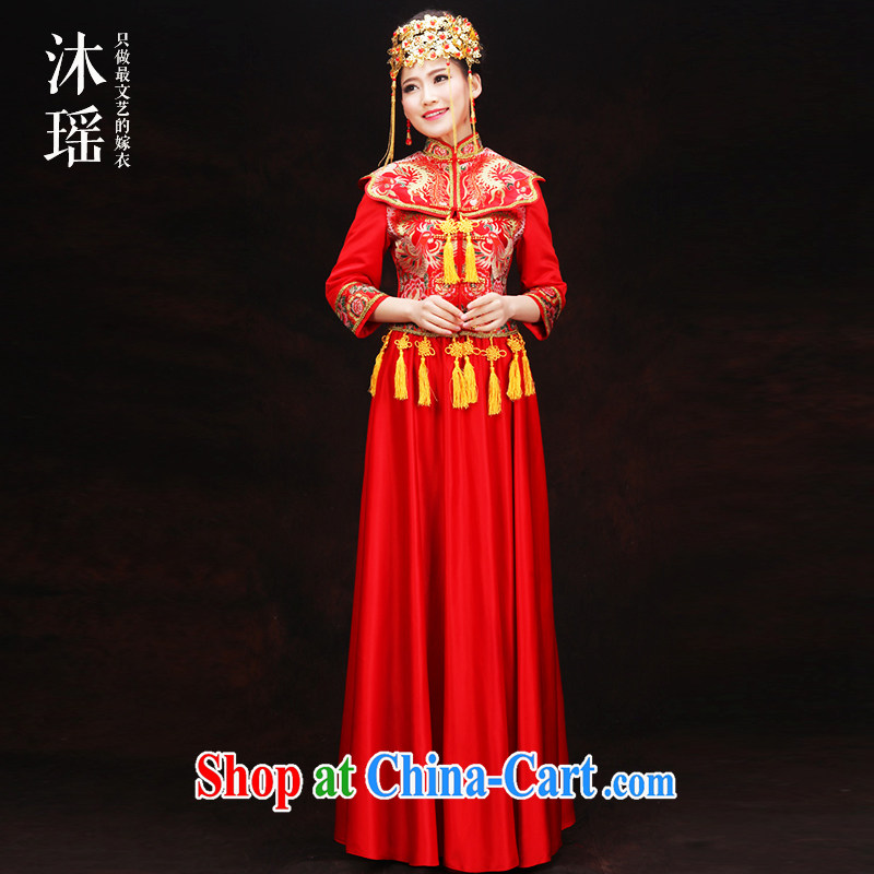 Mu Yao 2015 new show reel Kit 2 piece set long-sleeved clothes toasting bride hi service Phoenix summer dresses and go out the door Chinese wedding costumes red red XL chest of more than 102, Mu Yao, shopping on the Internet