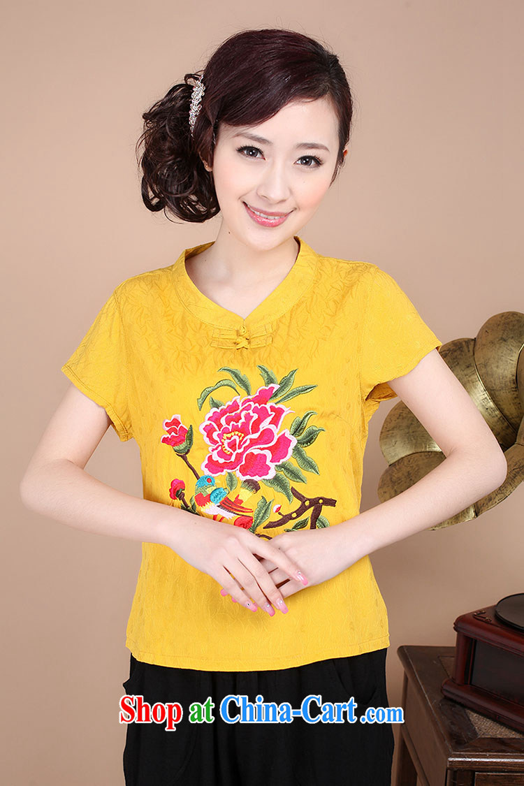 Barbie charm and Asia 2015 summer decor, cotton embroidery Tang replace V collar short-sleeve T-shirt pants two piece set to sell black XL pictures, price, brand platters! Elections are good character, the national distribution, so why buy now enjoy more preferential! Health