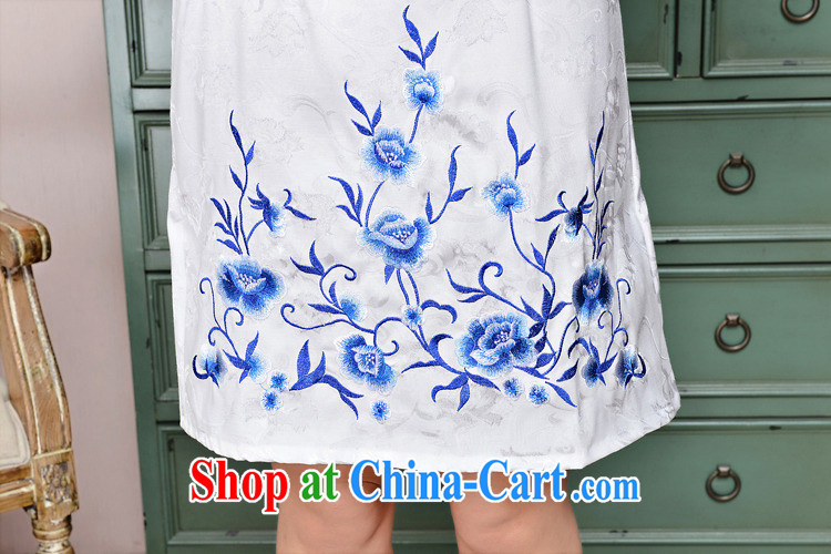 Air Shu Diane 2015 summer new cheongsam dress girl short, cultivating jacquard cotton retro flower dresses 1583 white porcelain was XXL pictures, price, brand platters! Elections are good character, the national distribution, so why buy now enjoy more preferential! Health