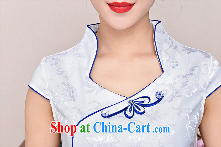 Air Shu Diane 2015 summer new cheongsam dress girl short, cultivating jacquard cotton retro flower dresses 1583 white porcelain was XXL pictures, price, brand platters! Elections are good character, the national distribution, so why buy now enjoy more preferential! Health