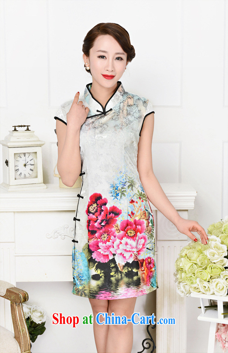 Summer 2015 new cheongsam dress stylish improved retro Silk Cheongsam daily short beauty dress girls summer 1588 blue collar, small bird figure suit XXL pictures, price, brand platters! Elections are good character, the national distribution, so why buy now enjoy more preferential! Health