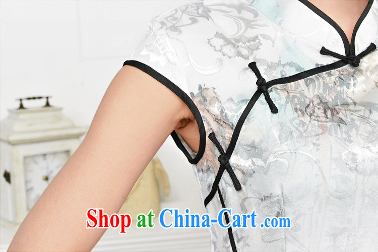 Air Shu Diane summer 2015 new cheongsam dress stylish improved retro Silk Cheongsam daily short beauty dress girls summer 1588 black collar, Peony flowers XXL pictures, price, brand platters! Elections are good character, the national distribution, so why buy now enjoy more preferential! Health