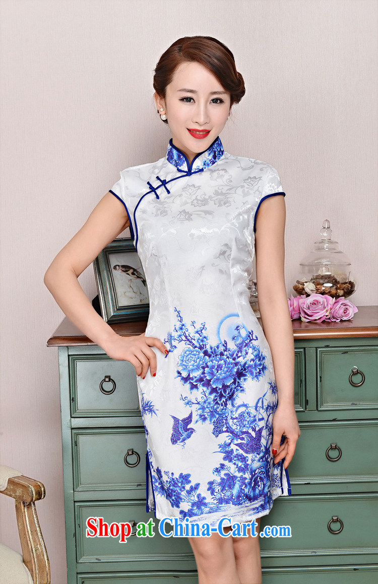 2015 new suit Daily High jacquard cotton robes spring and summer retro fashion beauty dresses dresses women 1580 white Peony, sunflower flower XXL pictures, price, brand platters! Elections are good character, the national distribution, so why buy now enjoy more preferential! Health