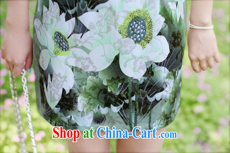 The Scent of Summer 2015 New China wind dress Solid Color dresses with improved retro pixel color cheongsam dress green XXXL pictures, price, brand platters! Elections are good character, the national distribution, so why buy now enjoy more preferential! Health