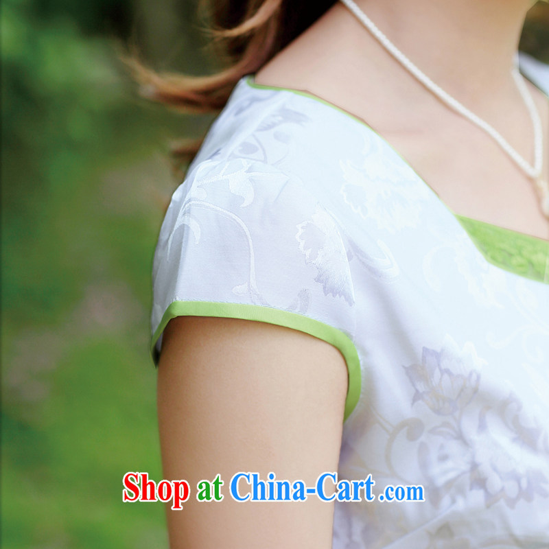 The Scent of Summer 2015 New China wind dress Solid Color dresses with improved retro pixel color cheongsam dress green XXXL, Mr Tung Chee Hwa (Miss . Dong), shopping on the Internet