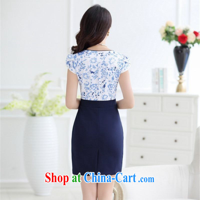 100 million Dollar City cheongsam dress 2015 new summer short cheongsam lady beauty with fancy packages and further dresses Ethnic Wind 6156 blue XXL, 100 million Dollar City, shopping on the Internet