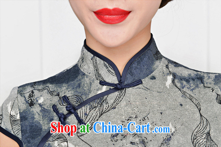 2015 spring and summer new retro long cotton the cheongsam dress stylish improved cuff in everyday dresses summer 1586 Tibetan youth package for Tibetan blue floral XXL pictures, price, brand platters! Elections are good character, the national distribution, so why buy now enjoy more preferential! Health