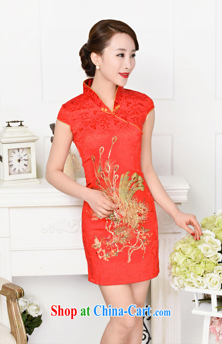 Dresses 2015 new spring and summer with black on white jacquard cotton retro daily improved cheongsam dress style women 1582 red phoenix spend XXL pictures, price, brand platters! Elections are good character, the national distribution, so why buy now enjoy more preferential! Health