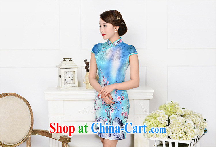 2015 summer New Women Fashion dresses jacquard silk cotton dresses short dresses style low-power requirements 1587 qipao beautiful pipa fancy XXL pictures, price, brand platters! Elections are good character, the national distribution, so why buy now enjoy more preferential! Health