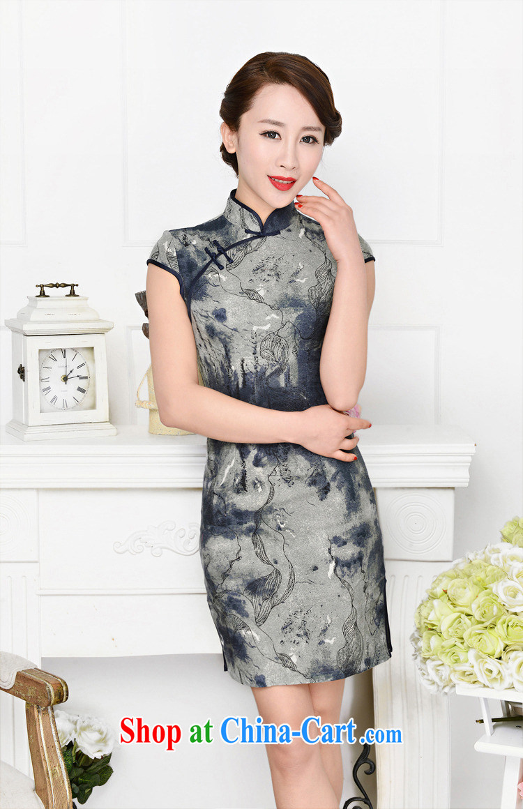 2015 spring and summer new retro long cotton the cheongsam dress stylish upgraded cuff daily outfit summer 1586 green package for green floral XL pictures, price, brand platters! Elections are good character, the national distribution, so why buy now enjoy more preferential! Health
