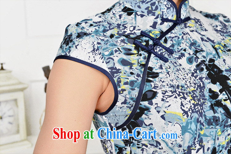 2015 spring and summer new retro long cotton the cheongsam dress stylish upgraded cuff daily outfit summer 1586 green package for green floral XL pictures, price, brand platters! Elections are good character, the national distribution, so why buy now enjoy more preferential! Health