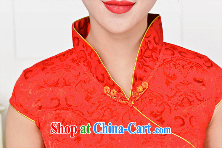 Dresses 2015 new spring and summer with black on white jacquard cotton retro daily improved cheongsam dress style women 1582 red phoenix spend L pictures, price, brand platters! Elections are good character, the national distribution, so why buy now enjoy more preferential! Health
