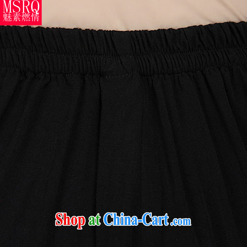 Quality of fuel and 2015 summer New Computer Embroidery cotton Tang on the Code, older MOM relaxed retro 9 pants black XXL, director of fuel (meisuranqing), shopping on the Internet