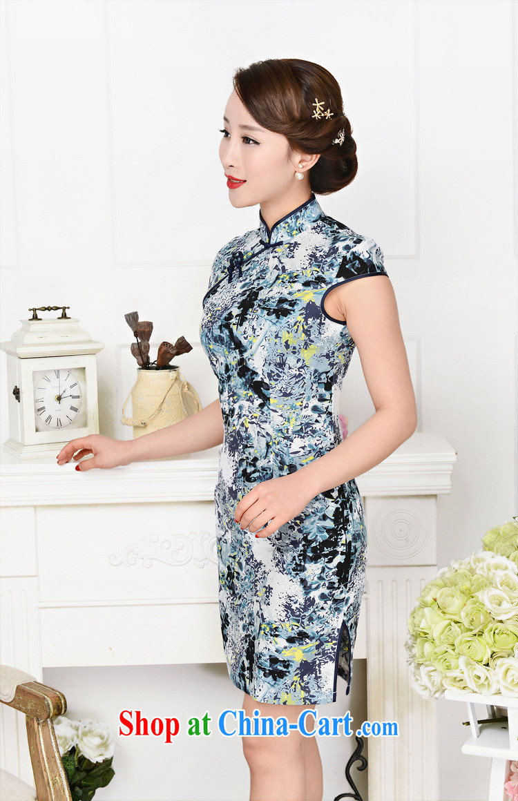 Spring 2015 new retro long cotton the cheongsam dress stylish upgraded cuff daily outfit summer 1586 pack for green floral blue XXL pictures, price, brand platters! Elections are good character, the national distribution, so why buy now enjoy more preferential! Health