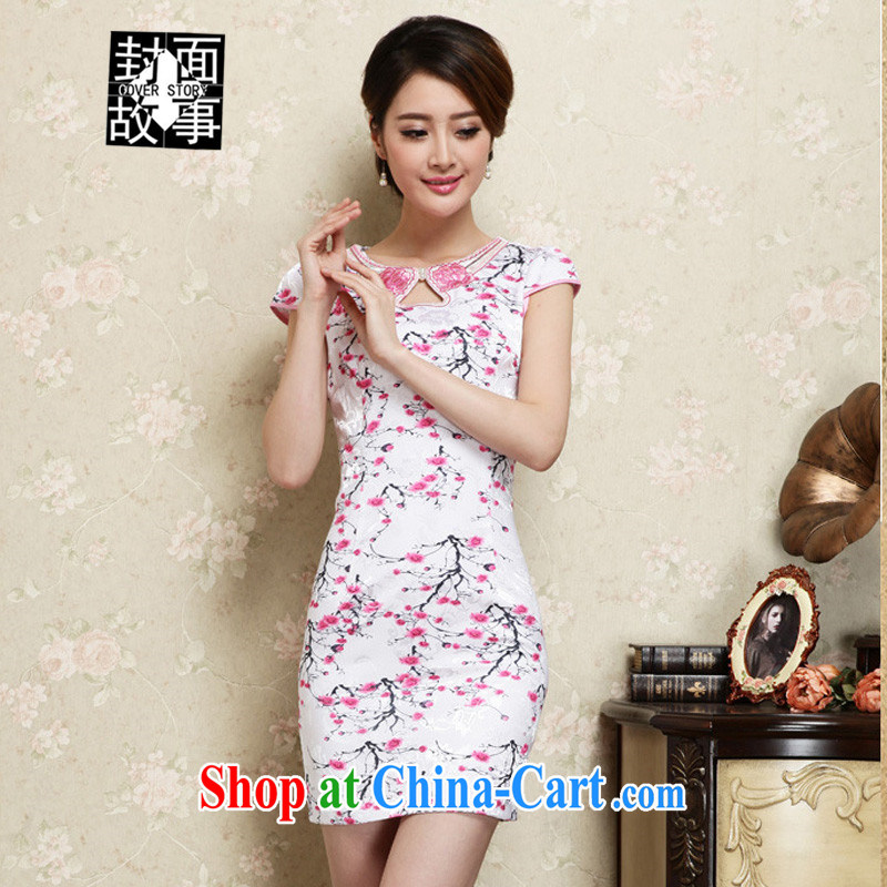 Cover Story summer 2015 new women's clothing Ethnic Wind retro embroidery package and cheongsam dress short-sleeved Stamp Duty Spring dresses girls of red XXL, the cover story (cover story), and on-line shopping