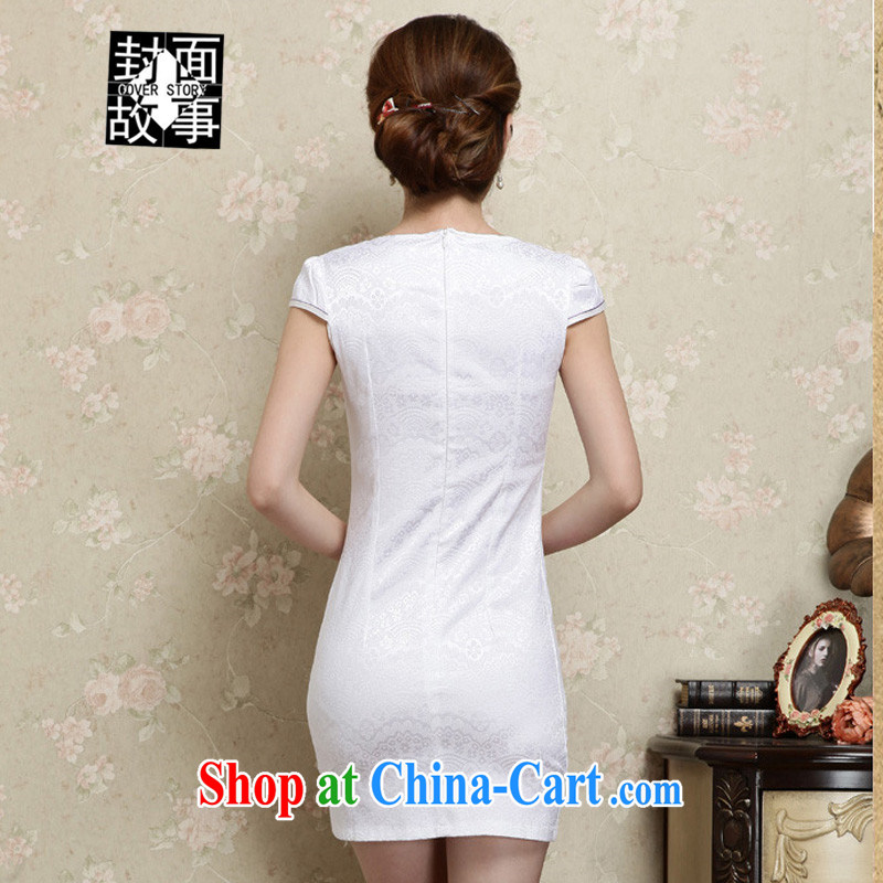 Cover Story 2015 new summer improved stylish and elegant cheongsam dress female stamp duty cultivating short-sleeved retro dresses China wind red XXL, the cover story (cover story), and on-line shopping