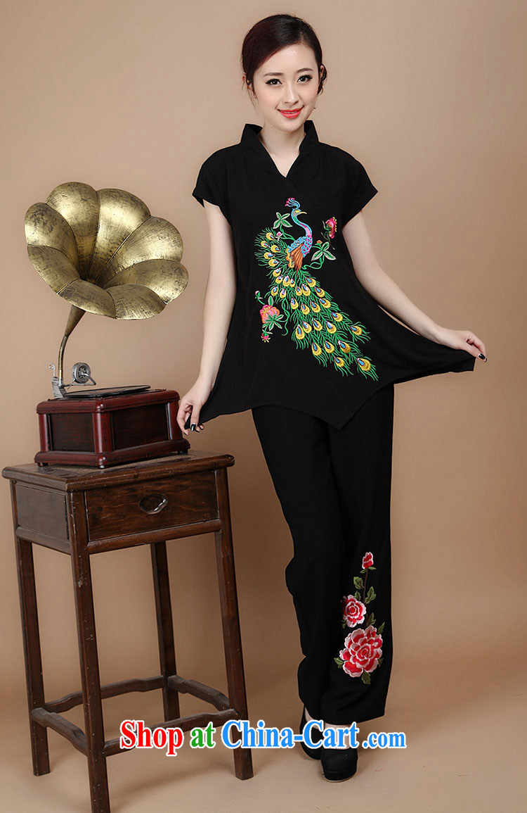 Hip Hop charm and Asia 2015 summer beauty antique embroidered Chinese short-sleeved round neck with short, long, red T-shirt XL pictures, price, brand platters! Elections are good character, the national distribution, so why buy now enjoy more preferential! Health
