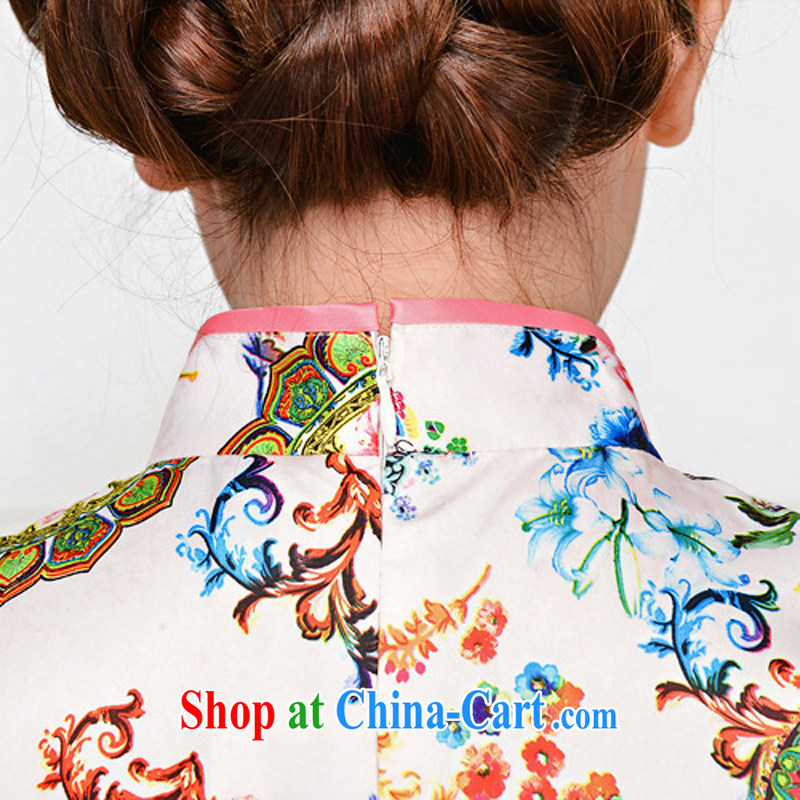 Summer 2015 new, improved daily retro dresses beauty graphics thin, fashionable emulation Silk Cheongsam dress 1581 