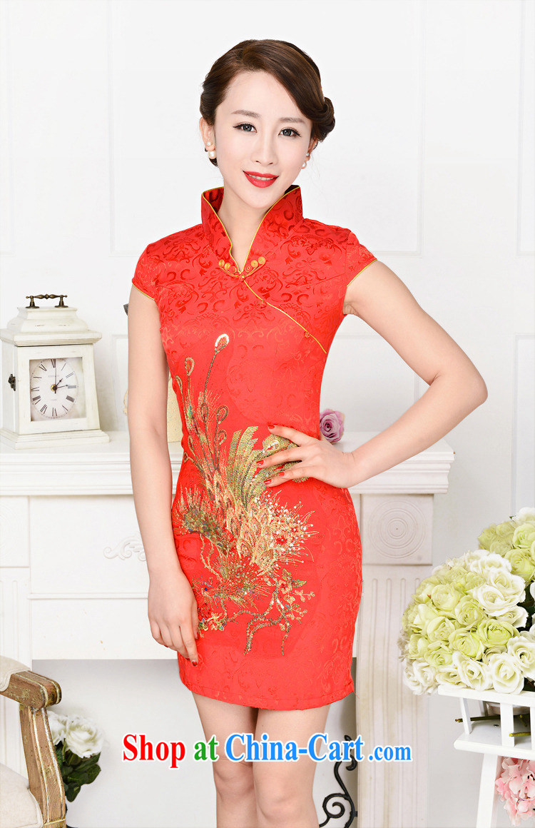 Dresses 2015 new spring and summer with black on white jacquard cotton retro daily improved cheongsam dress style women 1582 white Phoenix Orchid dark red XXL pictures, price, brand platters! Elections are good character, the national distribution, so why buy now enjoy more preferential! Health