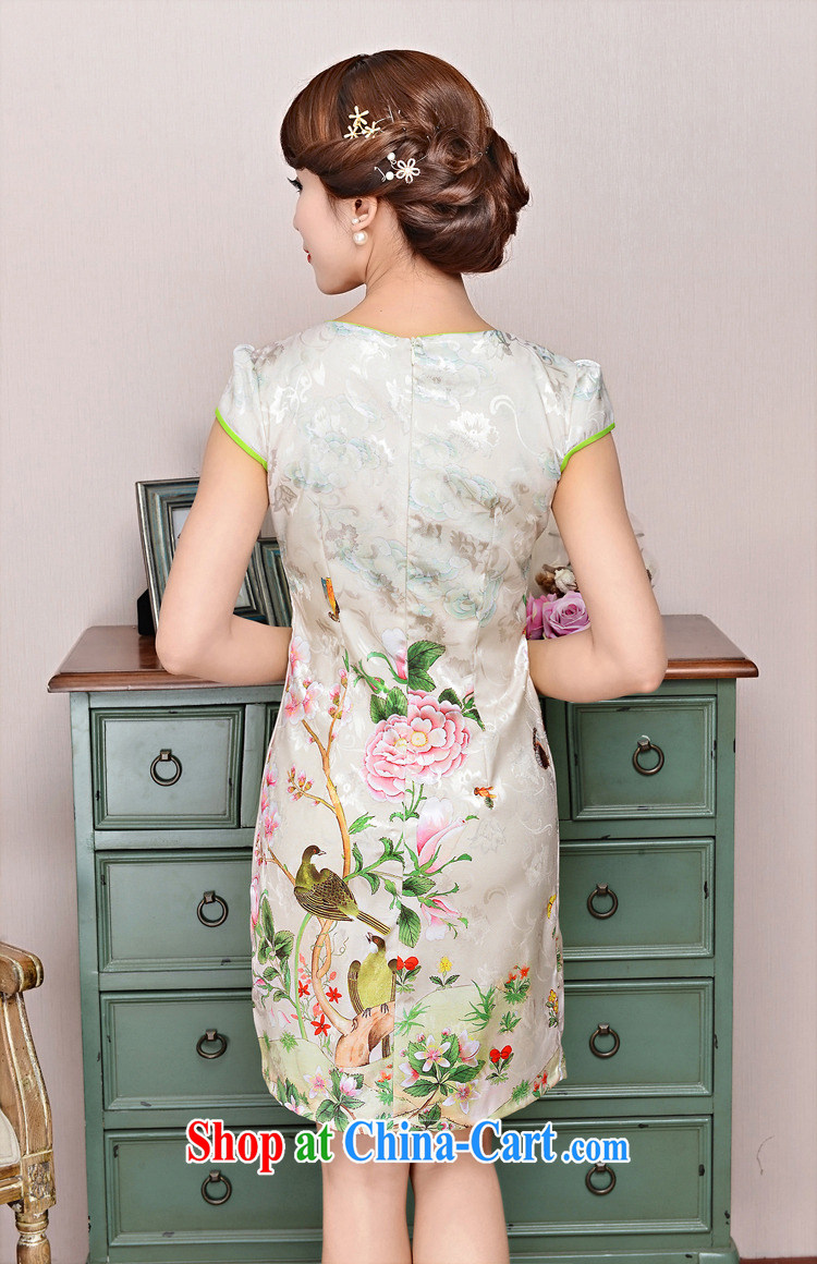 2015 new, elegant and the flap to take ice silk cotton short cheongsam ethnic wind Tang is a collar dress 1585 pink peony flowers deep red XXL pictures, price, brand platters! Elections are good character, the national distribution, so why buy now enjoy more preferential! Health