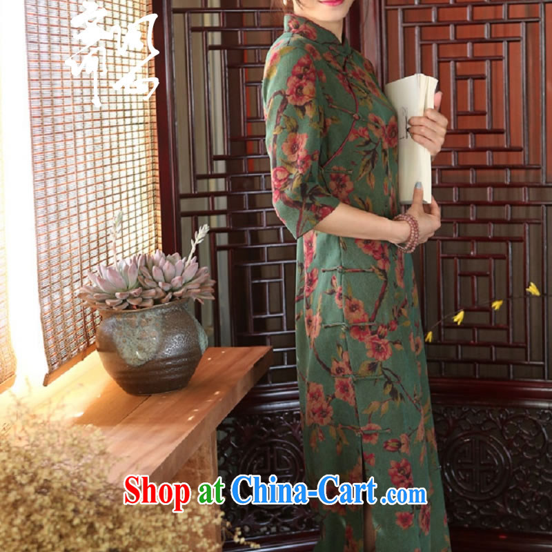 q heart Id al-Fitr (Yue heart health female new summer classic atmosphere fragrant cloud yarn dresses Classic tray charge-back dresses 1913 green ground saffron manual custom, ask a vegetarian, shopping on the Internet