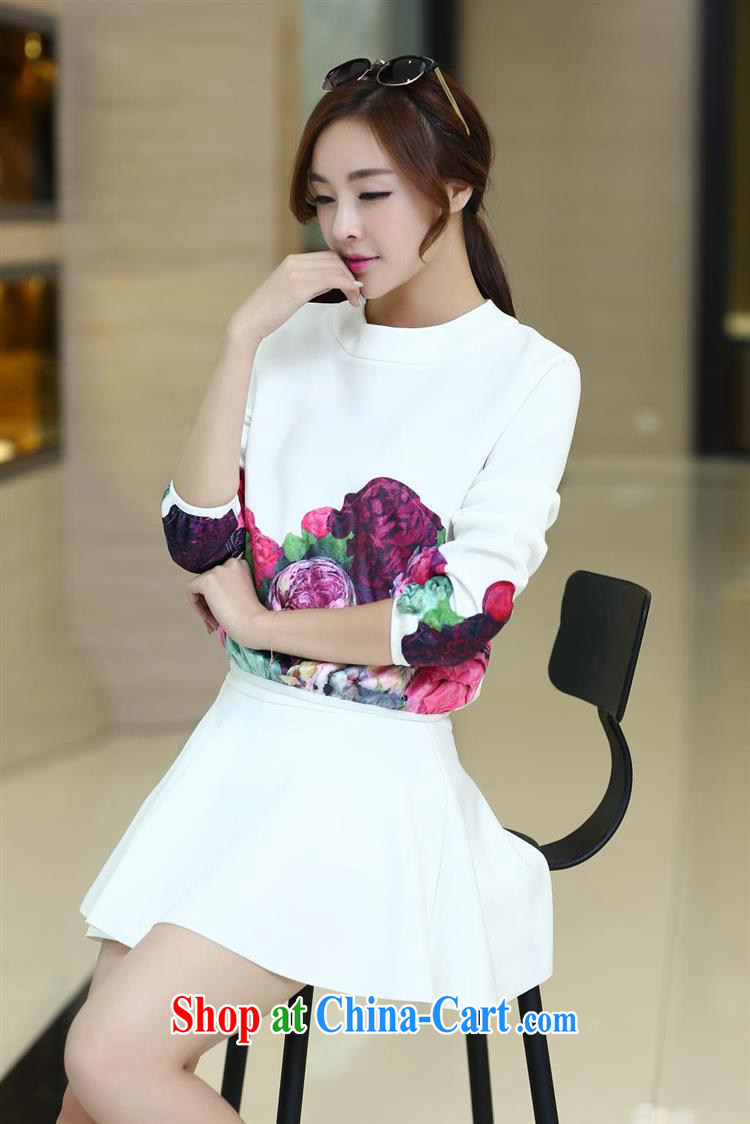 2015 spring new Korean fashion beauty graphics thin stamp dress two-piece white XL pictures, price, brand platters! Elections are good character, the national distribution, so why buy now enjoy more preferential! Health