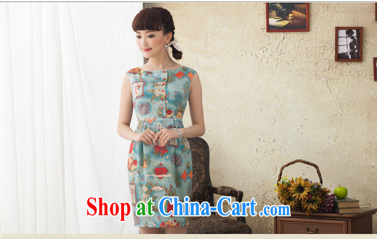 Once the proverbial hero cycle Silk Cheongsam stamp duty short improved 2015 new dresses spring and summer retro dresses blue M pictures, price, brand platters! Elections are good character, the national distribution, so why buy now enjoy more preferential! Health