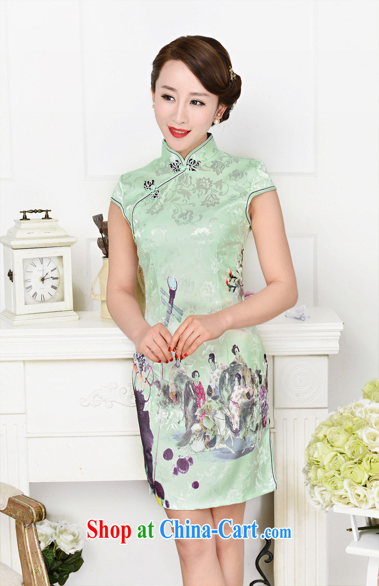 Arrogant season 2015 new summer retro improved cultivation video thin daily short stylish cheongsam dress female beauty pipa fancy XXL pictures, price, brand platters! Elections are good character, the national distribution, so why buy now enjoy more preferential! Health