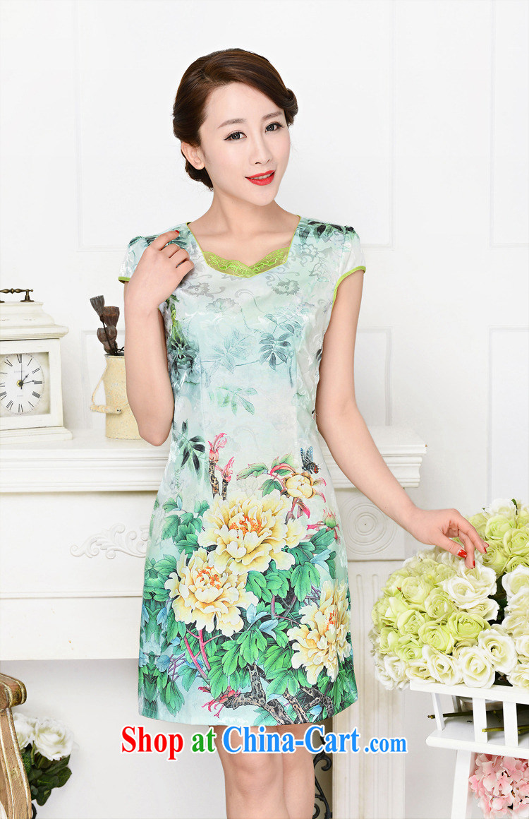 Arrogant summer season improved daily dresses female Chinese classical beauty stamp package and stylish dresses video thin dress pink Peony flowers XXL pictures, price, brand platters! Elections are good character, the national distribution, so why buy now enjoy more preferential! Health