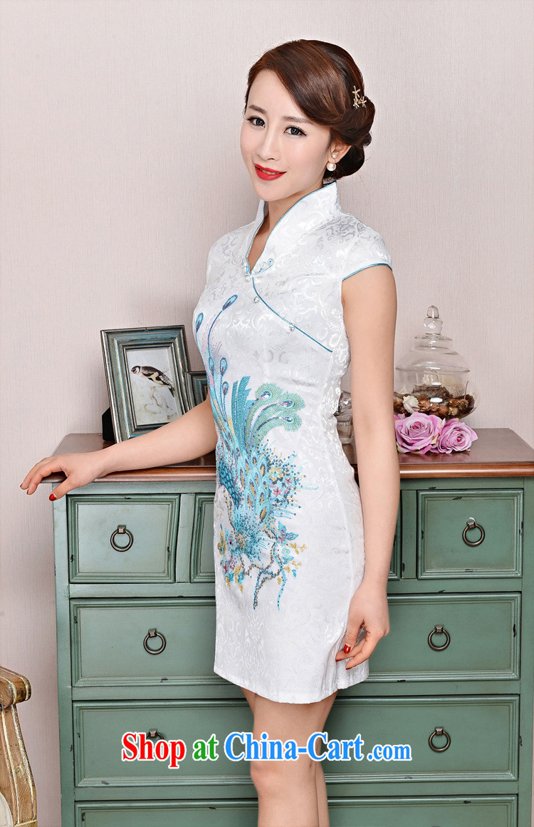 Arrogant season summer 2015 new beauty, short-sleeved retro China National wind embroidery cheongsam dress reception dress girls white Phoenix orchids XXL pictures, price, brand platters! Elections are good character, the national distribution, so why buy now enjoy more preferential! Health