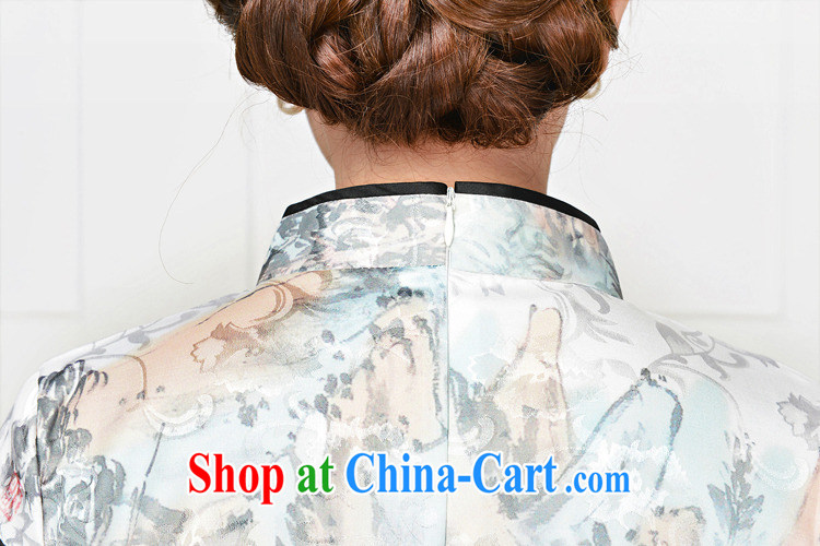 Air Shu Diane summer 2015 new cheongsam dress stylish improved retro Silk Cheongsam daily short beauty dress girls summer 1588 blue collar, small bird figure suit XL pictures, price, brand platters! Elections are good character, the national distribution, so why buy now enjoy more preferential! Health