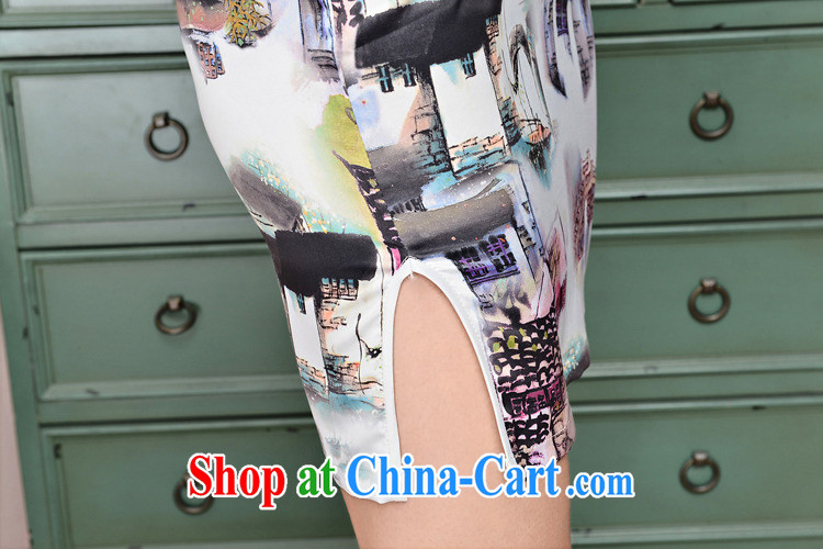 Air Shu Diane summer 2015 new, improved daily retro dresses beauty graphics thin, fashionable emulation Silk Cheongsam dress 1581 white package for XXL landscape pictures, price, brand platters! Elections are good character, the national distribution, so why buy now enjoy more preferential! Health