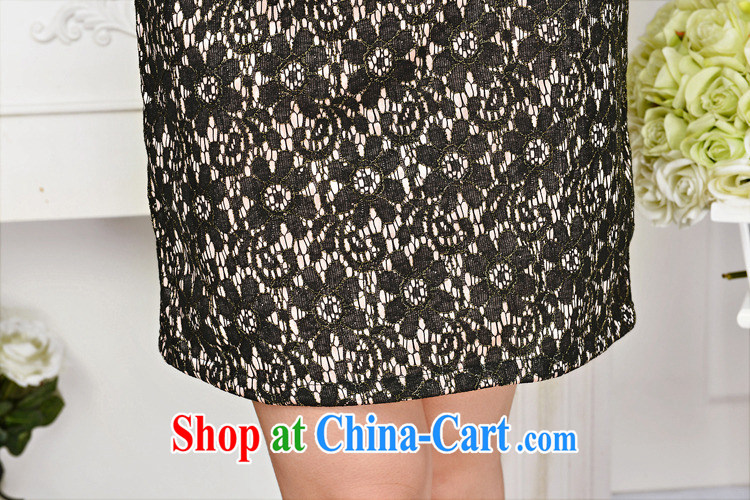 Air Shu Diane summer 2015 new women who decorated graphics thin lace dress boutique short-sleeved-tie everyday improved short flag 1590 black lace two flower Peony flower XL pictures, price, brand platters! Elections are good character, the national distribution, so why buy now enjoy more preferential! Health