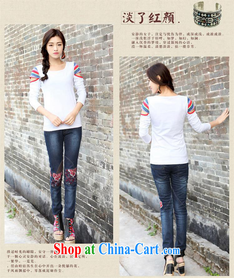 Ya-ting store spring 2015 collision-color your shoulders cultivating graphics thin literature, long-sleeved solid T shirt-style blouses blue 2 XL pictures, price, brand platters! Elections are good character, the national distribution, so why buy now enjoy more preferential! Health