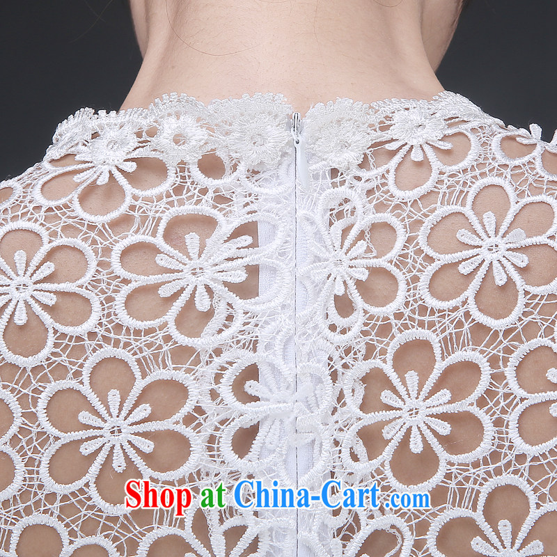 Jie MIA dresses 2015 spring short white lace bows service bridal dresses serving toast wedding stylish evening dress white XXL, Jake Mia, shopping on the Internet
