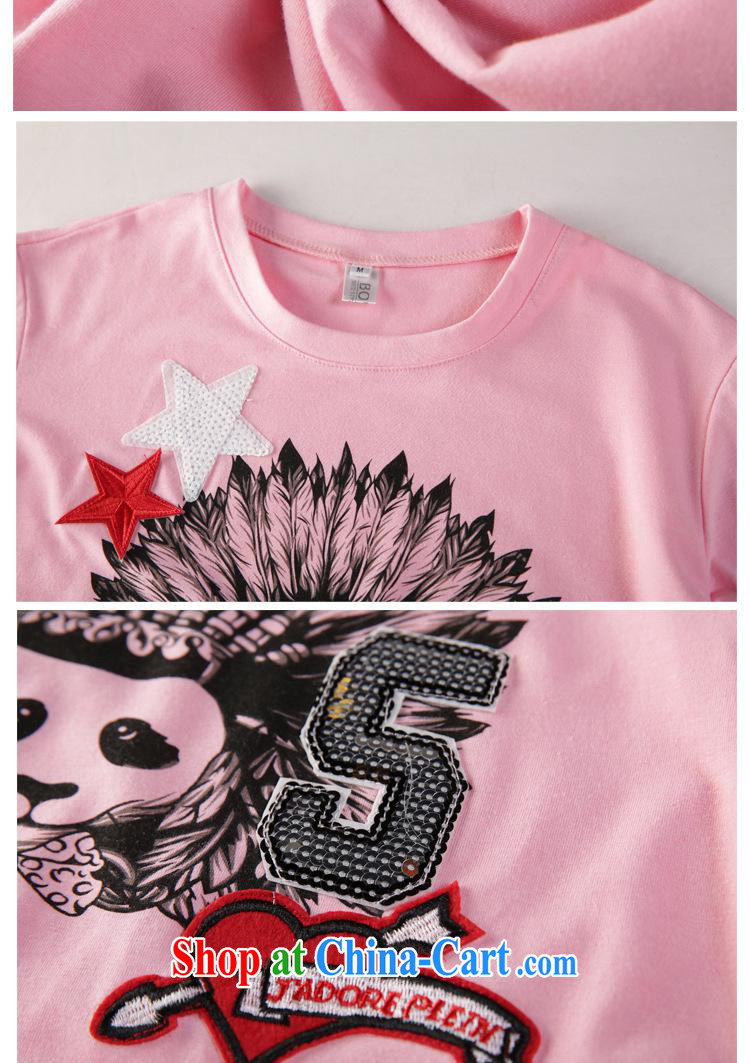 The European site 2015 summer women in Europe and the new round-collar short-sleeve Panda pattern, with spell spell color to T pension female pink L pictures, price, brand platters! Elections are good character, the national distribution, so why buy now enjoy more preferential! Health