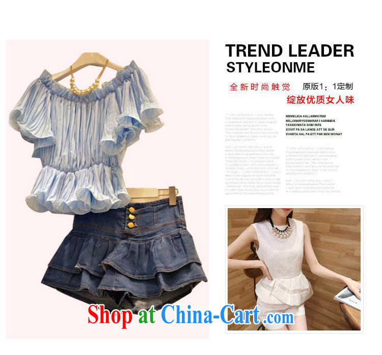 2015 new summer Korean female stylish casual snow woven flouncing sleeveless + denim dress pants two sets of picture color L pictures, price, brand platters! Elections are good character, the national distribution, so why buy now enjoy more preferential! Health