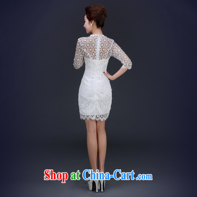 Jie MIA spring 2015 new marriages toast clothing cheongsam white short, cultivating Chinese qipao dresses short dresses white XXL, Jake Mia, and shopping on the Internet