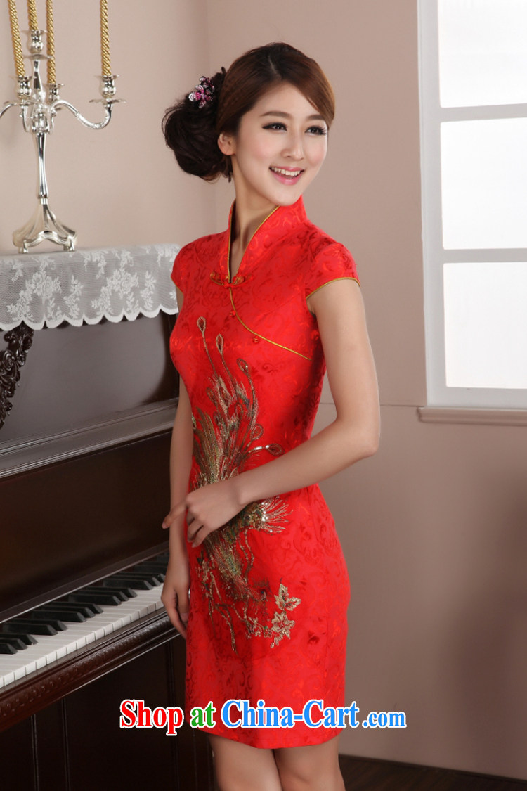 A Chinese qipao, cultivating short-sleeved New Phoenix cheongsam improved Stylish retro dresses wedding dresses toast 0201 XXL pictures, price, brand platters! Elections are good character, the national distribution, so why buy now enjoy more preferential! Health