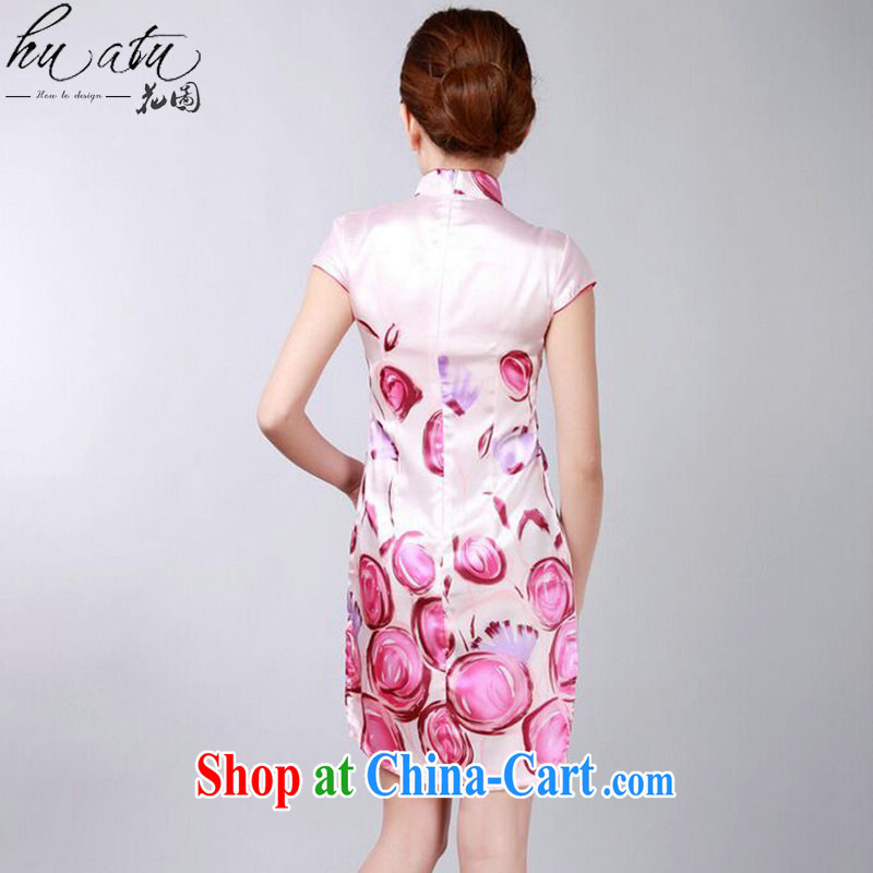 spend the summer with new female Chinese qipao Chinese improved version, for the hard-pressed damask stamp retro short dresses such as the color 2 XL, figure, shopping on the Internet