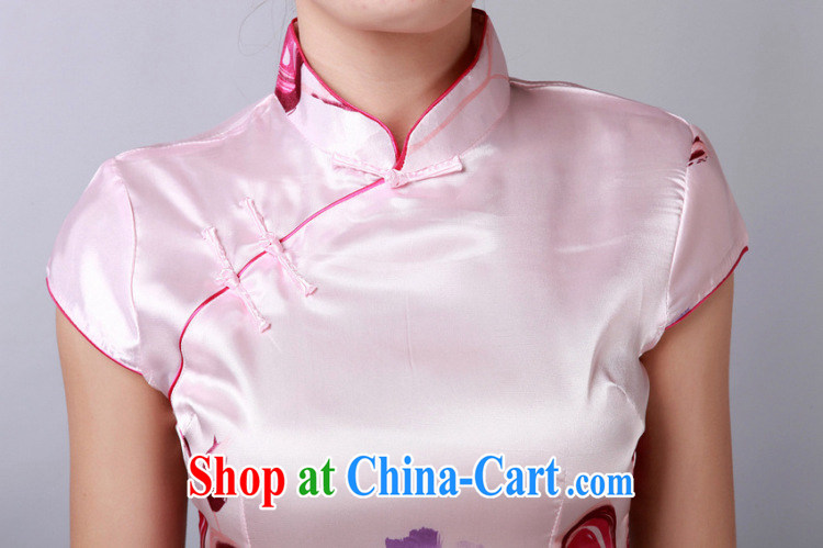 Bin Laden smoke summer new female Chinese qipao Chinese improved version, for a tight damask stamp retro short qipao such as the color 2 XL pictures, price, brand platters! Elections are good character, the national distribution, so why buy now enjoy more preferential! Health