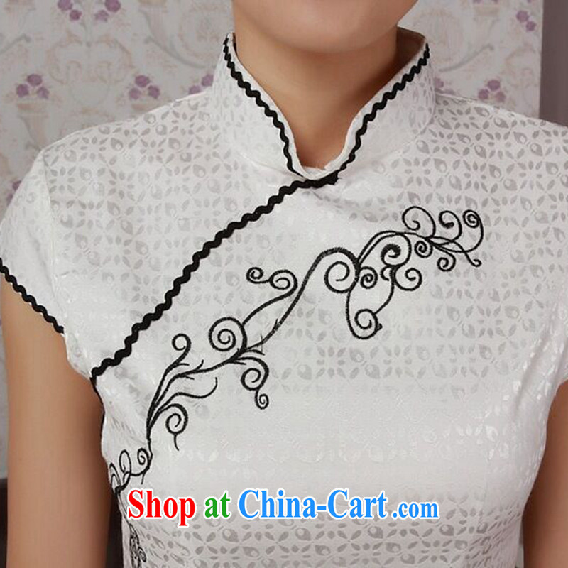 Bin Laden smoke-free summer cheongsam dress Chinese new cotton hand-painted Chinese improved, for low-power's short cheongsam dress such as the color 2 XL, Bin Laden smoke, shopping on the Internet