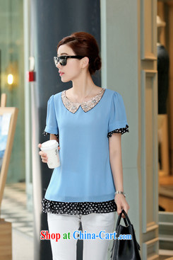 2015 middle-aged and older women wear summer shirts T mother load spring new short-sleeved snow woven shirts middle-aged women's T-shirt, light blue XXL pictures, price, brand platters! Elections are good character, the national distribution, so why buy now enjoy more preferential! Health