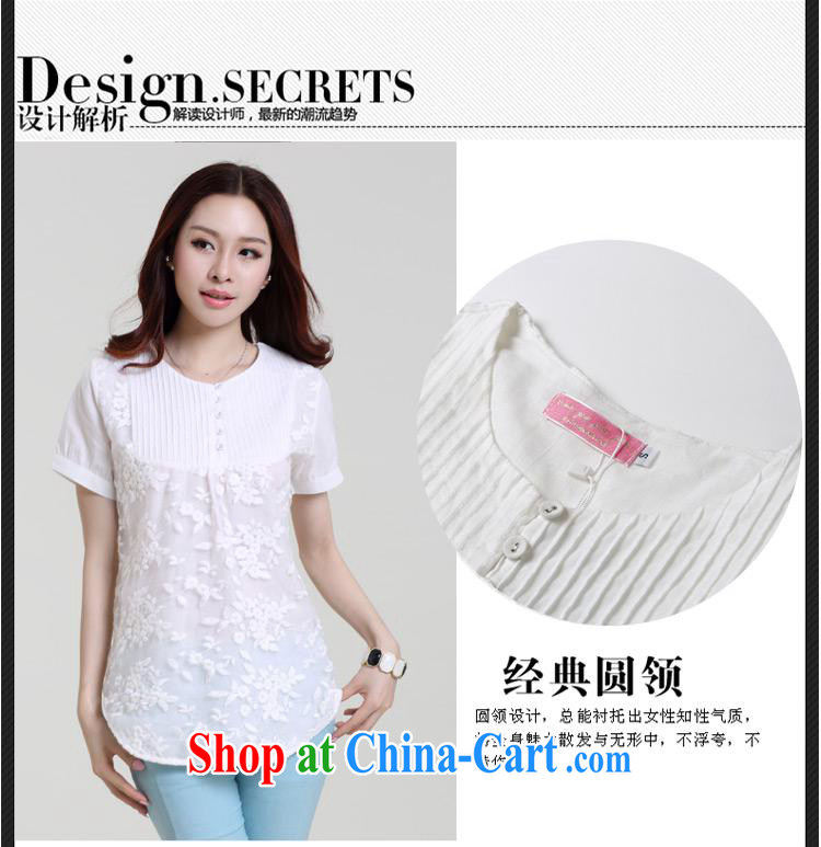 hamilton 2015 FOREIGN TRADE summer new European site girls cotton the stitching large code relaxed beauty embroidered short sleeves shirt T female white 2 XL pictures, price, brand platters! Elections are good character, the national distribution, so why buy now enjoy more preferential! Health