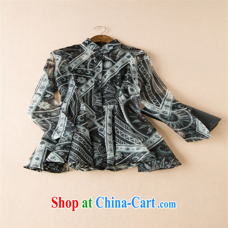 9 month dress * 2015 new women in Europe and America with the Republika Srpska, cultivating large silk European root yarn windbreaker sunscreen clothing female black L, A . J . BB, shopping on the Internet