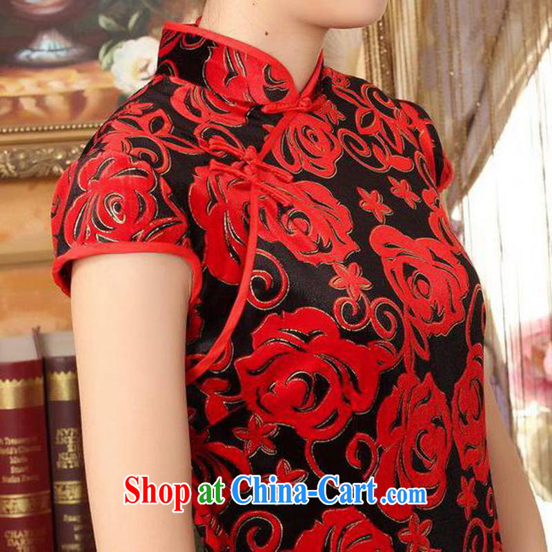 According to fuser new Chinese improved Chinese qipao stretch the wool stylish classic short-sleeved short cheongsam dress LGD/TD #0043 figure 2 XL, fuser, and shopping on the Internet