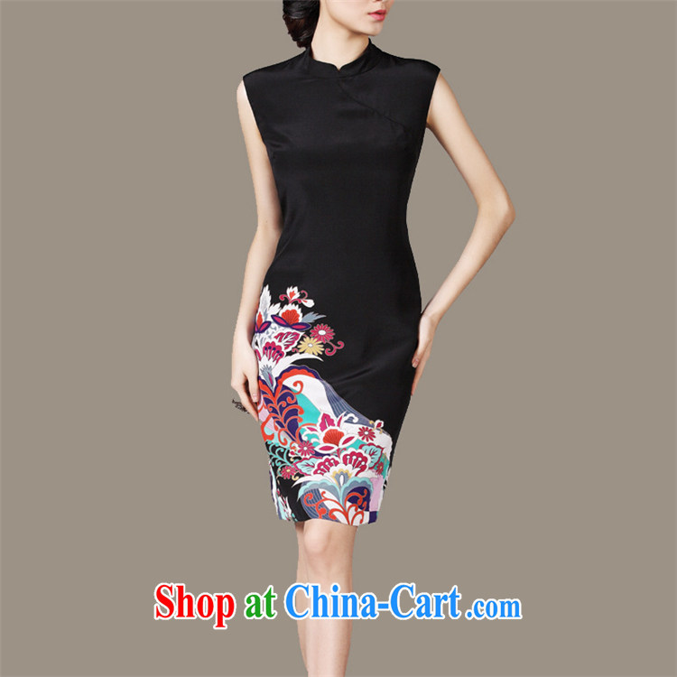 Iraq is still good, 2015 silk stamp duty in Europe and the elegant little dress sauna silk OL sleeveless improved cheongsam dress black M pictures, price, brand platters! Elections are good character, the national distribution, so why buy now enjoy more preferential! Health