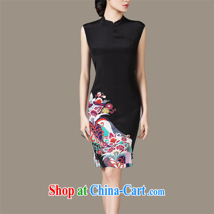 Iraq is still good, 2015 silk stamp duty in Europe and the elegant little dress sauna silk OL sleeveless improved cheongsam dress black M pictures, price, brand platters! Elections are good character, the national distribution, so why buy now enjoy more preferential! Health